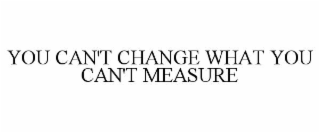 you can't change what you can't measure