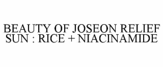 beauty of joseon relief sun : rice + niacinamide