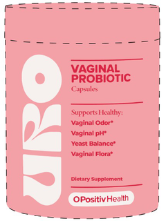 uro vaginal probiotic capsules supports healthy: vaginal odor* vaginal ph* yeast balance* vaginal flora* dietary supplement o positiv health