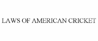 laws of american cricket