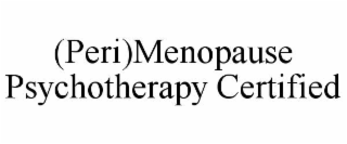 (peri)menopause psychotherapy certified