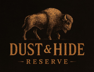 american buffalo designed image centered above dust & hide - reserve-
