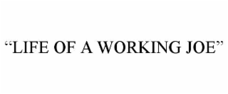 “life of a working joe”