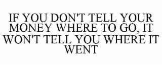 if you don't tell your money where to go, it won't tell you where it went