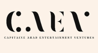 an acronym of the company's name, caev, and underneath that is a printed version of the company's name "capitaine ahab entertainment ventures"