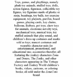 toys, games, and playthings, namely plush toy animals, stuffed toys, dolls, action figures, figurines, collectible toy figures, toy figurines made of plastic or resin, beanbags, toy balls, toy exercise equipment, toy playsets, puzzles, board games, playin