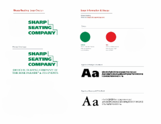 sharp seating: logo design sharp seating company primary color logo sharp seating company official seating company of the rose parade & its events" logo information & usage sharp seating website: https://sharpseating.com/ colors green cmyk: c87 m22 y90 k8