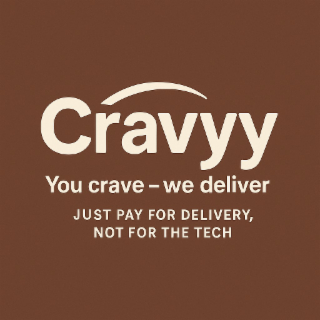 cravyy you crave-we deliver just pay for delivery, not for the tech