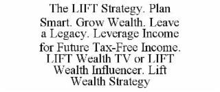 the lift strategy. plan smart. grow wealth. leave a legacy. leverage income for future tax-free income.  lift wealth tv or lift wealth influencer. lift wealth strategy