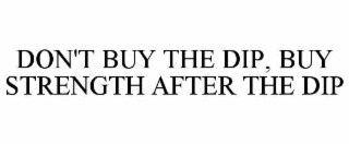 don't buy the dip, buy strength after the dip