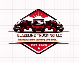 blazeline trucking llc hauling with fire. delivering with pride. est 2025