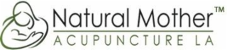 the mark consists of a stylized image of a mother holding a baby, to the left of that image the words "natural mother", below the words "natural mother" the words "acupuncture la", a straight horizontal line is positioned below "natural mother" and above 