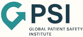 global patient safety institute - gpsi, the mark consists of a stylized letter ‘g’ formed by a location-pin/arrow motif in teal