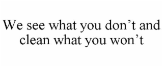 we see what you don’t and clean what you won’t