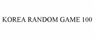 korea random game 100