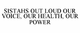 sistahs out loud our voice, our health, our power