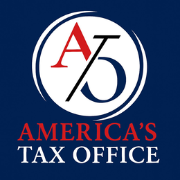 the mark consists of a white circle outlined by two curved navy blue lines. inside the circle is a stylized design featuring the letter "a" in red, a diagonal line in black, and a curved element in navy blue resembling the number "5." below the circle app