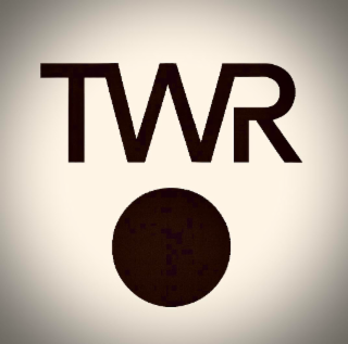the mark consists of the stylized capital letters “twr” displayed in bold, modern sans-serif type. centered directly beneath the letters is a solid black circle. the letters and the circle are arranged vertically, creating a clean, minimalist composition.