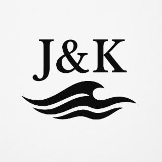 the mark consists of the stylized letters ‘j&k’ with an ocean wave design below the letters.”