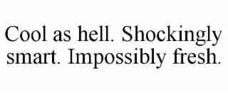 cool as hell. shockingly smart. impossibly fresh.