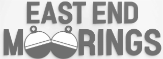 the mark consists of a stylized design of two mooring balls forming the two letter ‘o’s in the word moorings in the phrase east end moorings