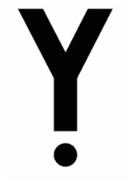 the letter y with a dot under the stem of the y.