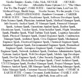 nicolie empire - koala, colie, nick, nicolie       ~nicolie~    ~nicolie~      ~ni-colie~     affordable home options llc, "the others for we the people", core suite :  gateout guru, lexivers 3d, mythical forge, sheild forge,     nicolie secure, we the pe