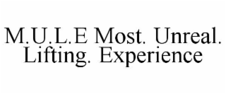 m.u.l.e most. unreal. lifting. experience