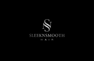 the letters sn, the word sleeknsmooth, and the word hair