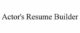 actor's resume builder