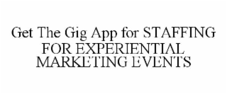 get the gig app for staffing for experiential marketing events