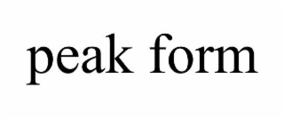 peak form