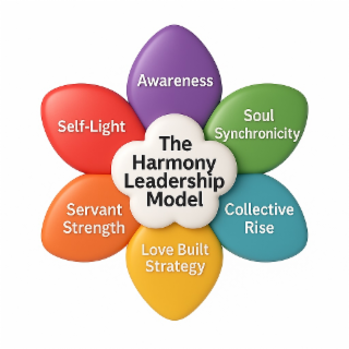 awareness, soul synchronicity, collective rise, love built strategy, servant strength, self-light., the harmony leadership model