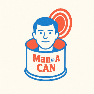 man in a can