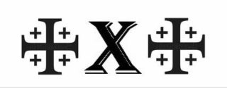 those are 2 symbols : 1)at both sides a large cross  with 4 small crosses  , symbol of the crusade and the x in the middle is a roman number (x means 10)