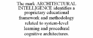 the mark architectural intelligence identifies a proprietary educational framework and methodology related to system-level learning and procedural cognitive architectures.