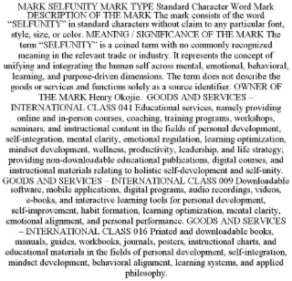 mark selfunity mark type standard character word mark description of the mark the mark consists of the word “selfunity” in standard characters without claim to any particular font, style, size, or color. meaning / significance of the mark the term “selfun
