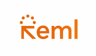 the mark consists of the stylized wording “r” in capitalized and “eml” in lowercase letters. the letter “r” is stylized with an angled stem. above the lettering is a semi-circular arrangement of five solid dots forming an arc.