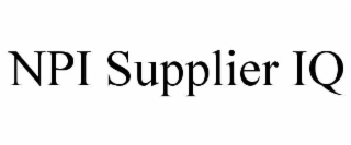 npi supplier iq