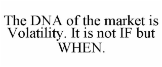 the dna of the market is volatility. it is not if but when.