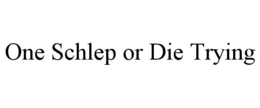 one schlep or die trying