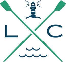 l, c, boat oars, lighthouse, waves