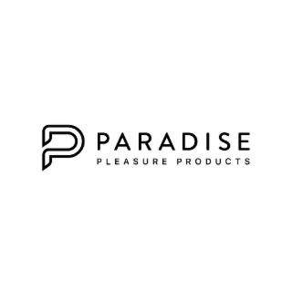 a sytlized p to the left of the word paradise with the words pleasure products appearing directly beneath the word paradise