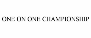one on one championship