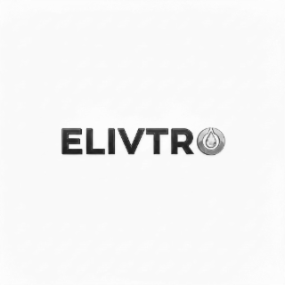 the literal element of the mark consists of the word "elivtro". while the mark is visually depicted in a stylized uppercase font, the final letter "o" is integrated into a circular emblem containing a water droplet. for transcription purposes, this design
