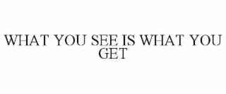 what you see is what you get