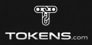 the letters and punctuation "tokens.com"