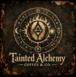 +of xx it tainted alchemy co. coffee & + w x° h