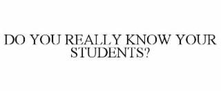 do you really know your students?