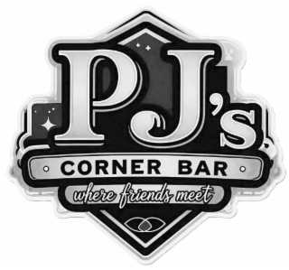 pj's corner bar, where friends meet
